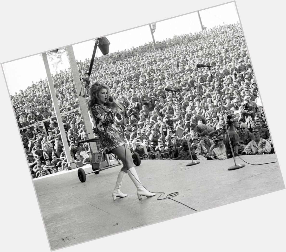 Happy birthday, Ann-Margret. Here she is entertaining US troops in Vietnam, 1966. 