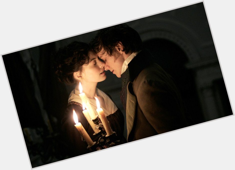 Happy birthday Anne Hathaway! Here\s Anne smooching with James McAvoy in classic BBC Films title 