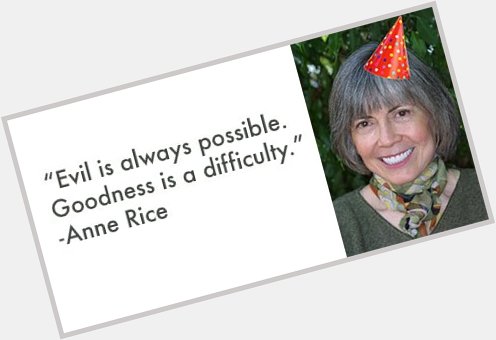Happy birthday to author Anne Rice! 