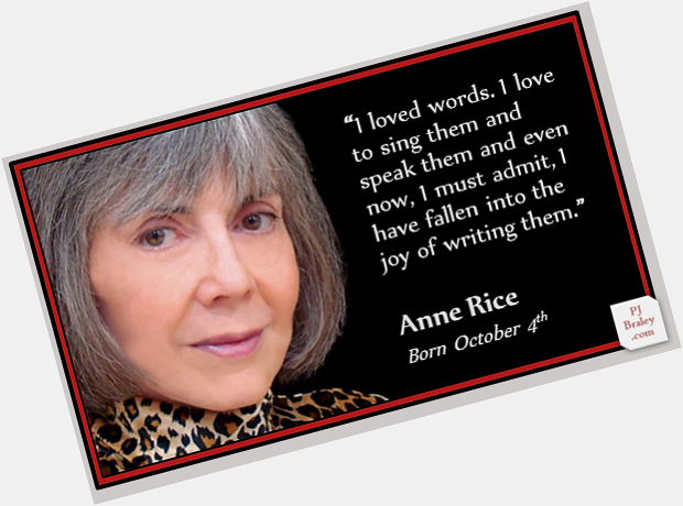 Happy Anne Rice, American writer. 
More:  on 