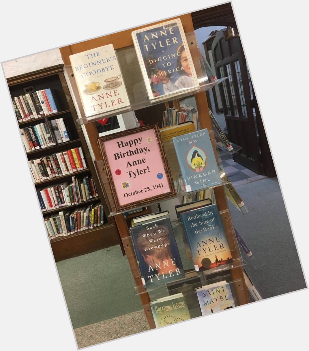 Happy birthday Anne Tyler!  Check out our display of her books!     