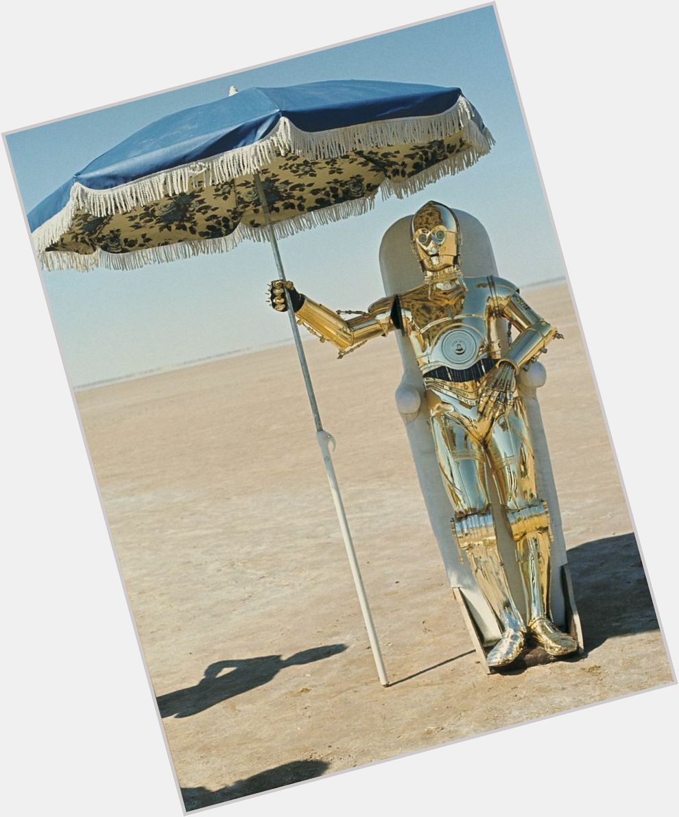 Happy birthday to Anthony Daniels. Photo from the set of Star Wars, 1976. 