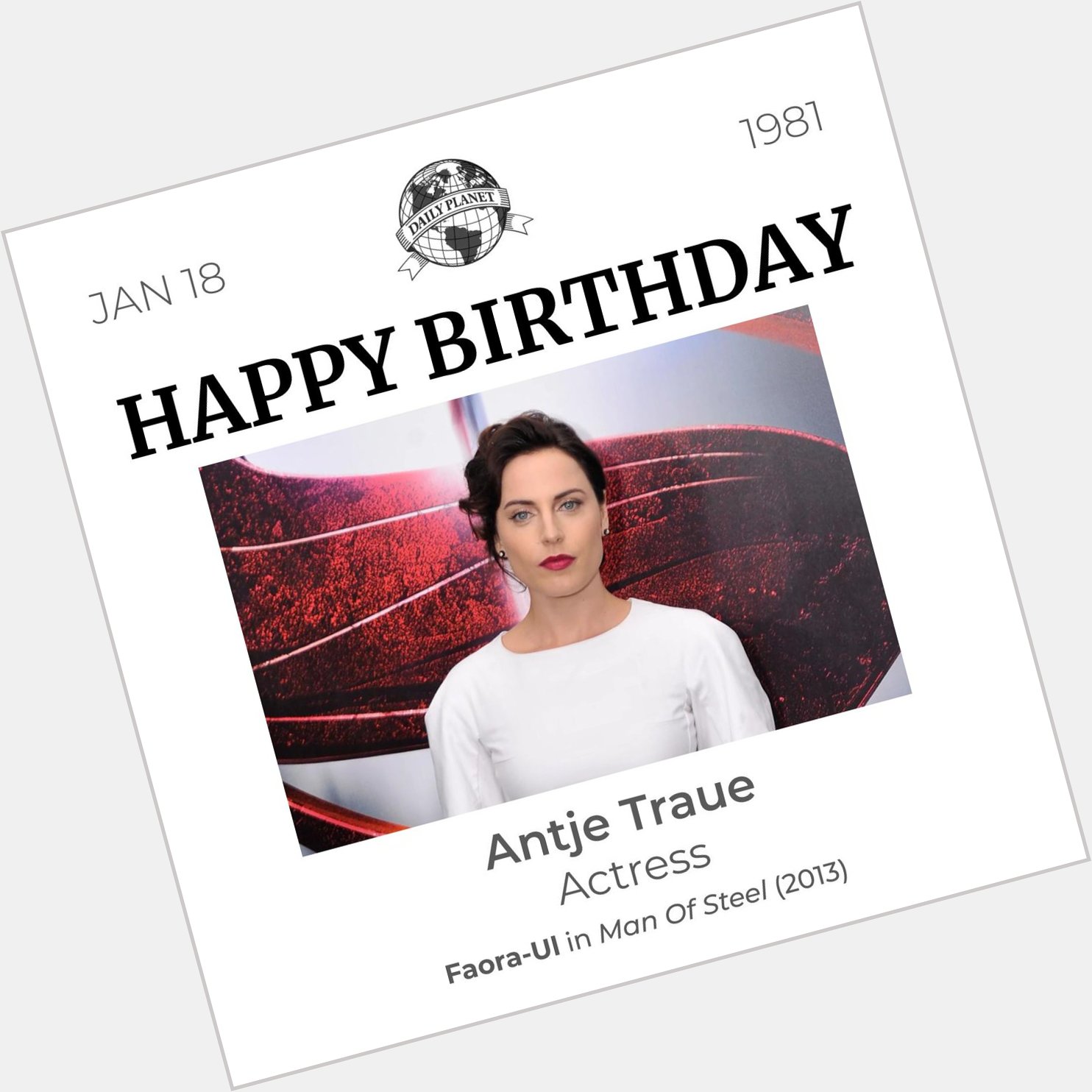 Happy birthday to Antje Traue, Faora in the 2013 s Man of Steel! 