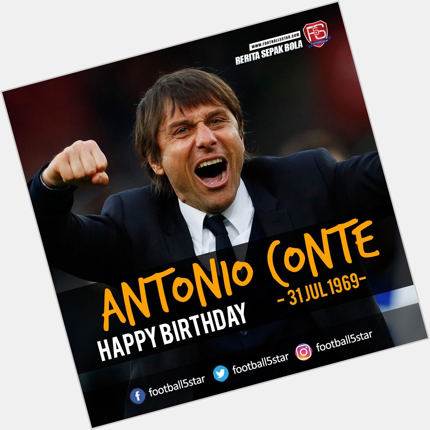 Happy Birthday Antonio Conte, 31 Jul 1969.    