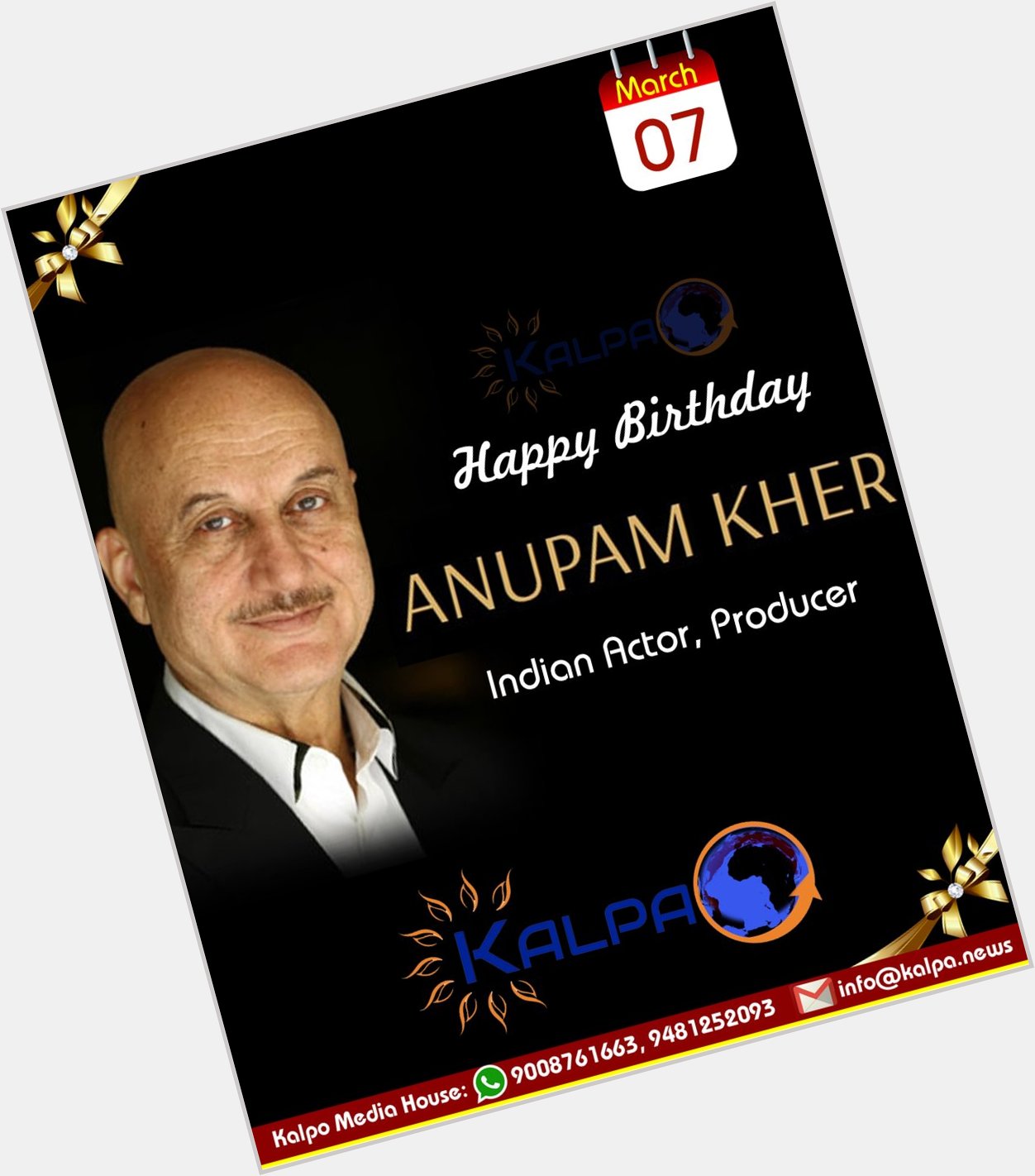 Happy Birthday Veteran Actor Anupam Kher    