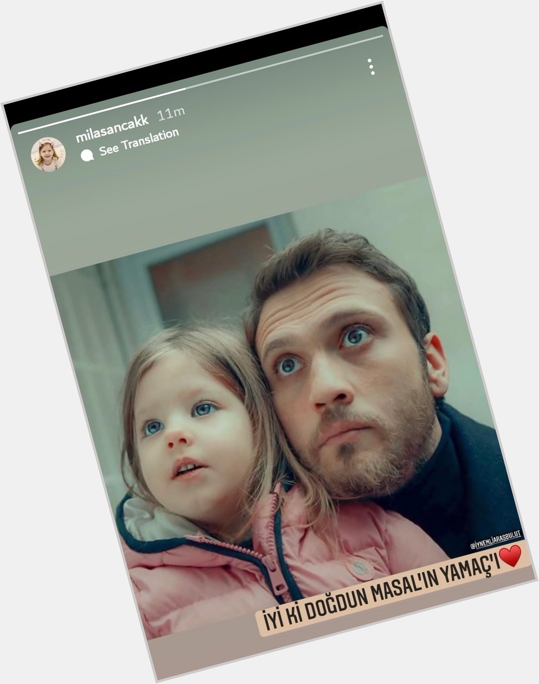 Baby Mila Sancak saying happy birthday to Aras Bulut ynemli   