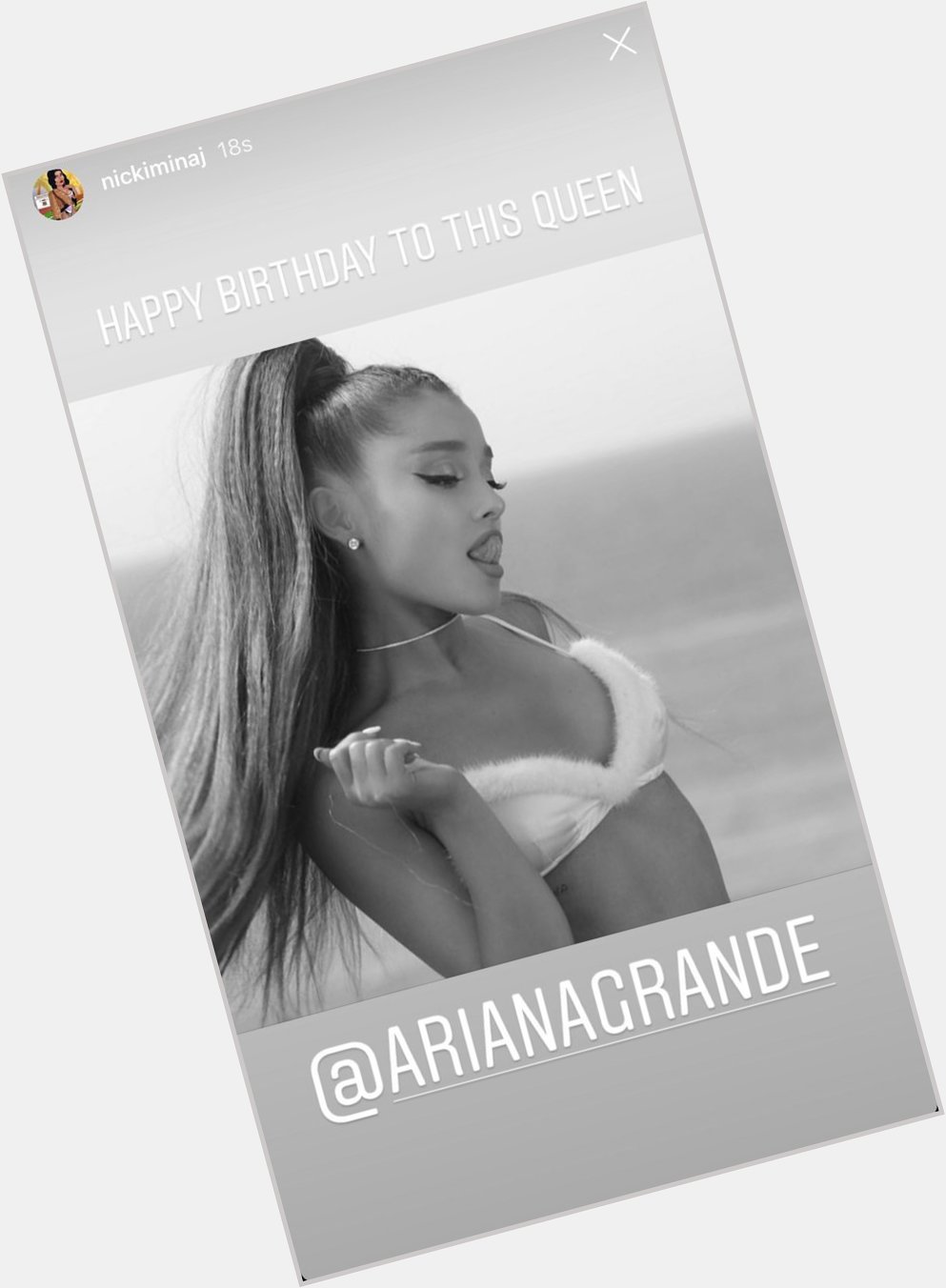 Nicki Minaj, wishes Ariana Grande, A Happy Birthday on Instagram Story & calls her a Queen!    