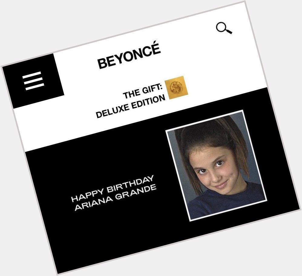 Na stronie Beyoncé pojawi si baner \Happy Birthday Ariana Grande\   
