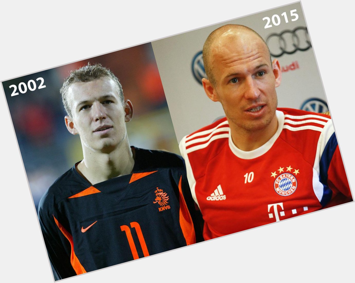 How time flies,How hair flies Happy birthday to winger Arjen Robben, who turns 31 today. 