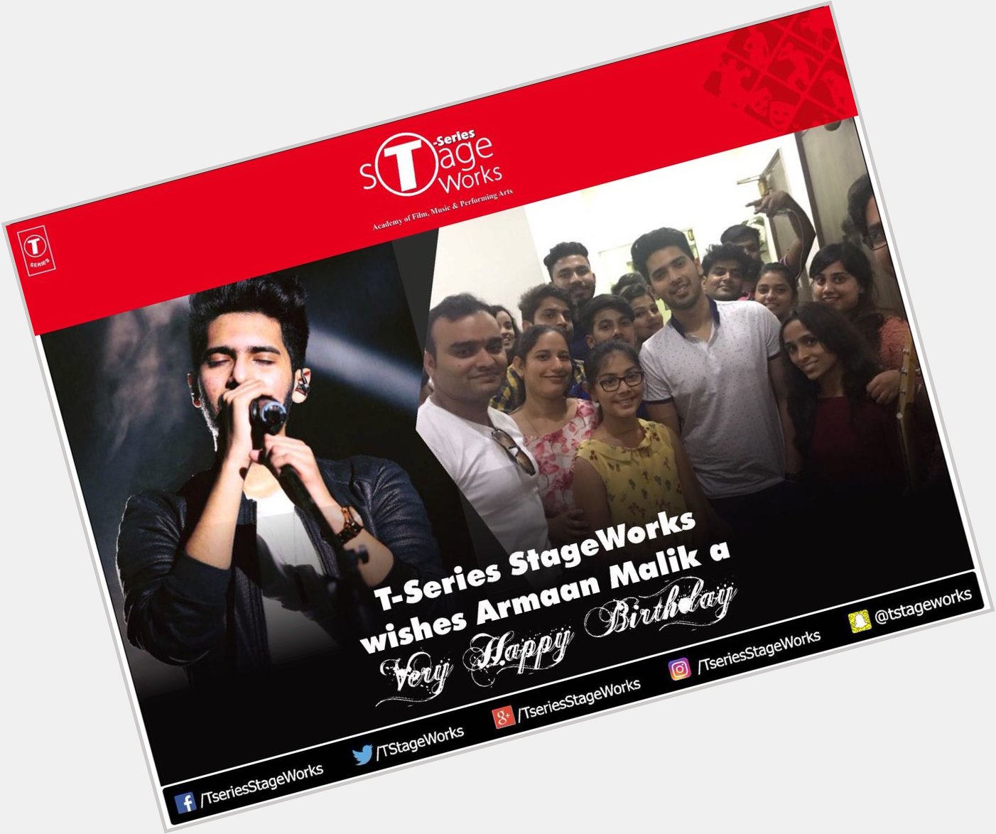T-Series StageWorks wishes Armaan Malik a Very Happy Birthday   
