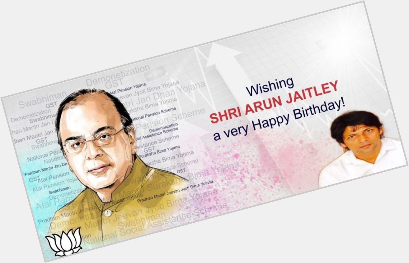 Wishing you happy birthday minister of India Shri Arun Jaitley may god bless you good health and long life 