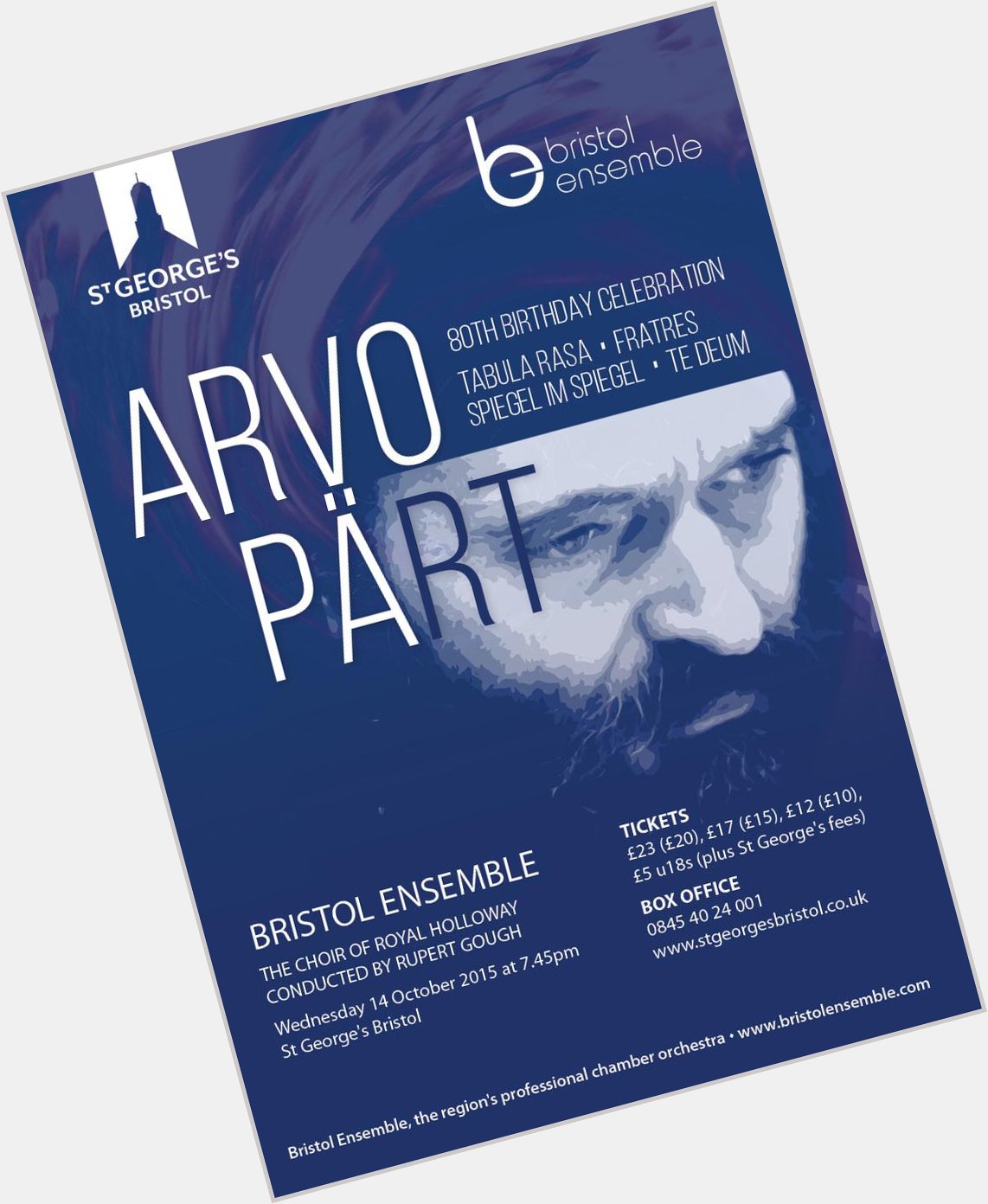 Happy 80th birthday Arvo Pärt. Come and mark the occasion with us on 14 October  