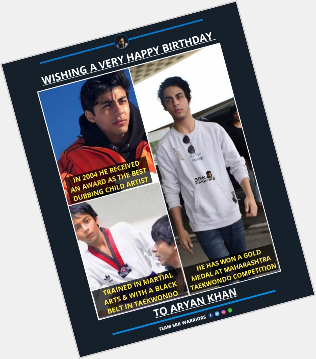 Wishing A Very Happy Birthday to our Coolest Prince, Aryan Khan   