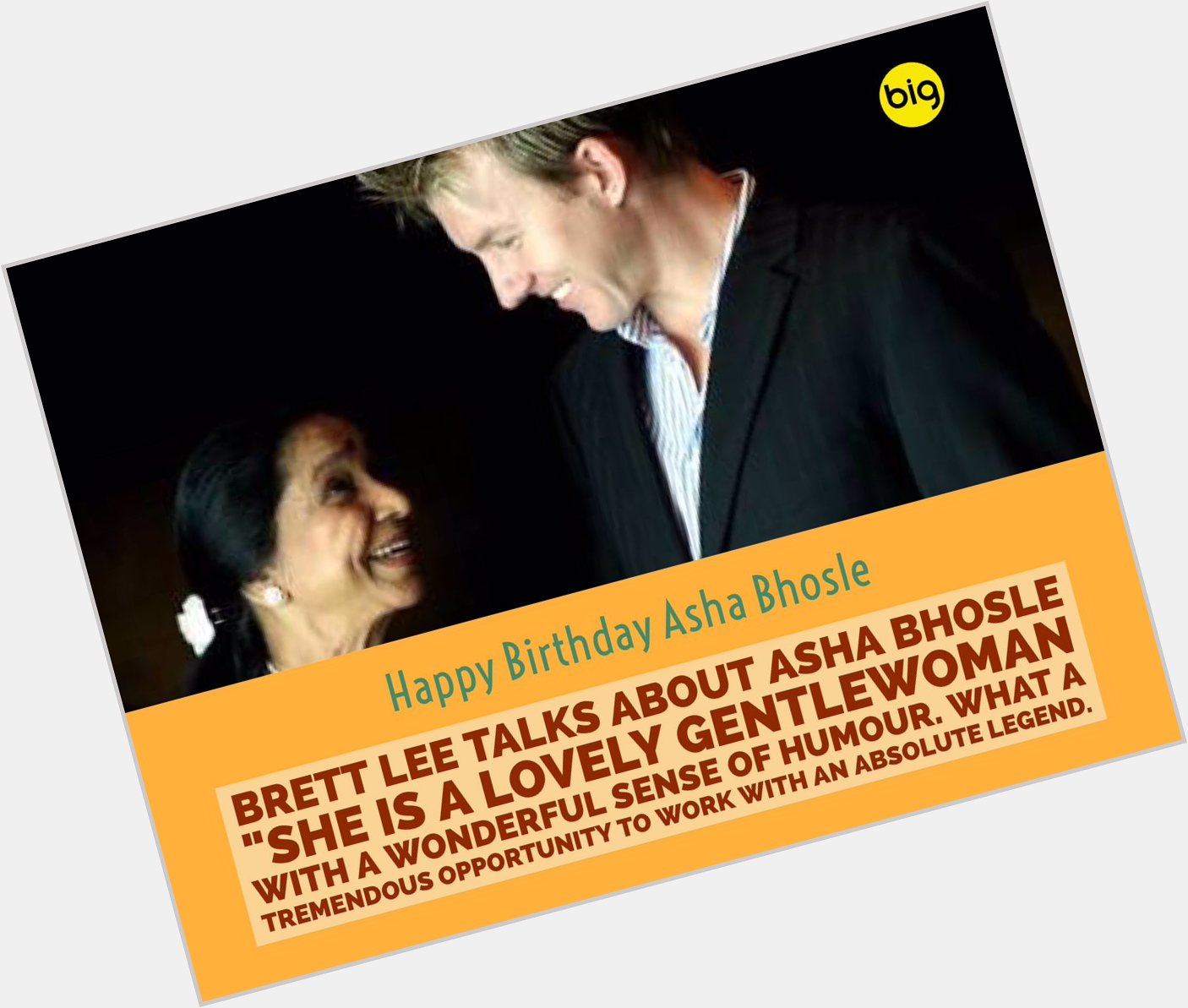 Happy Birthday look what great fast bowler once said about Asha Bhosle 