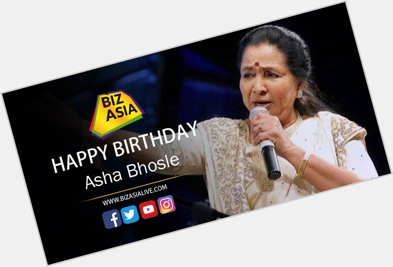  wishes Asha Bhosle a very happy birthday.  