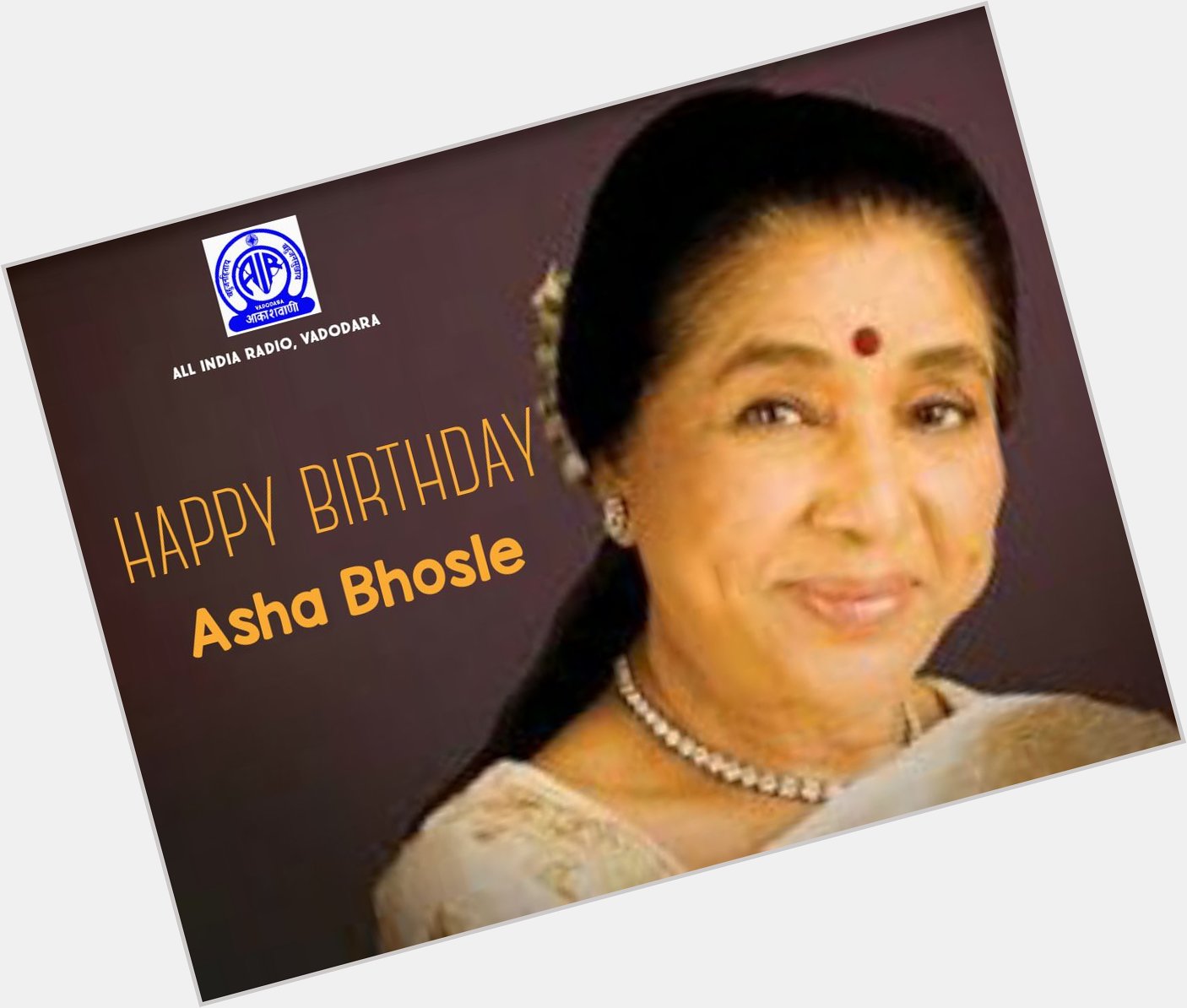 Happy birthday Asha Bhosle...   