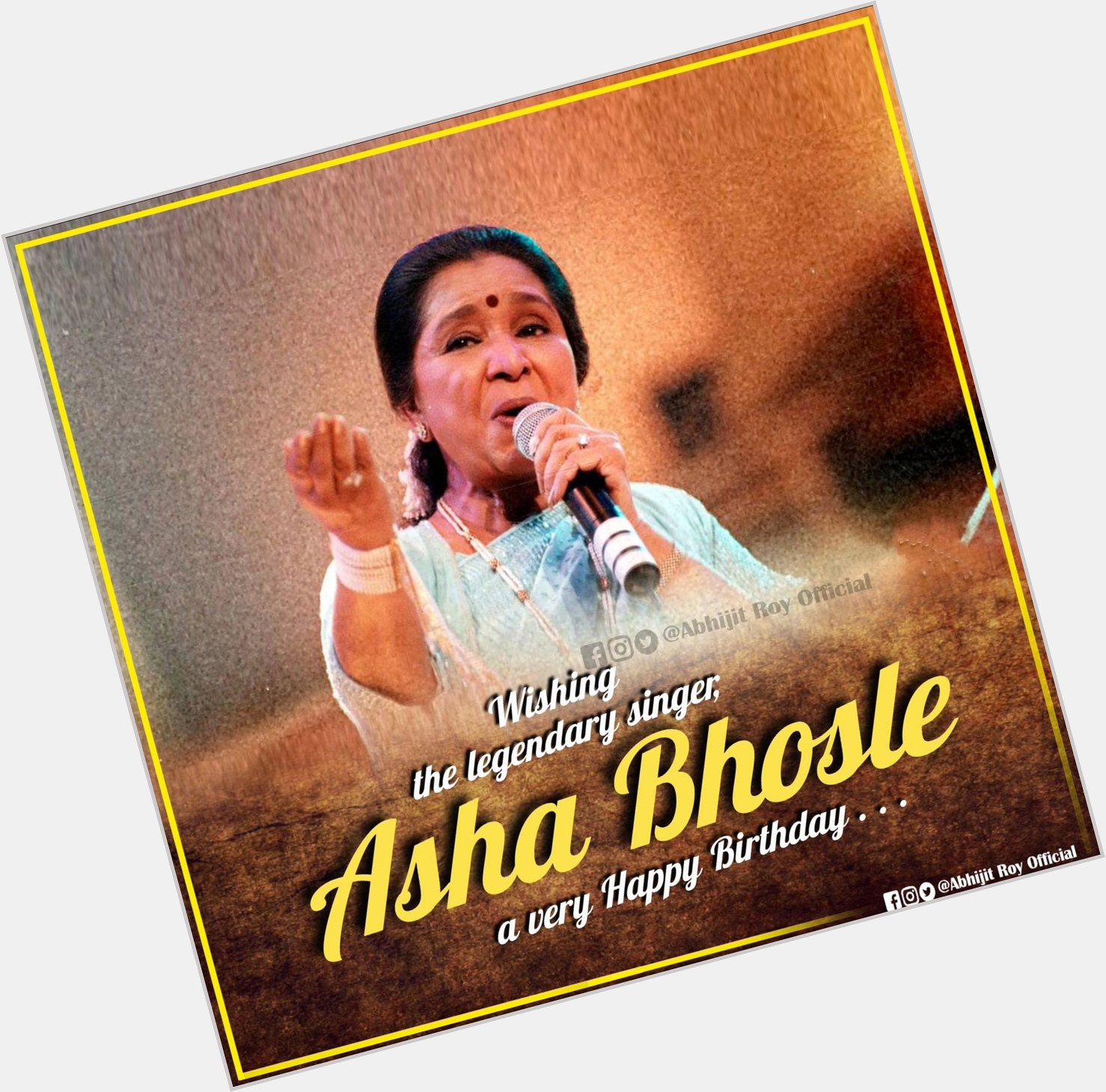 Wishing the legendary singer, 
Asha Bhosle a very Happy Birthday . . . 