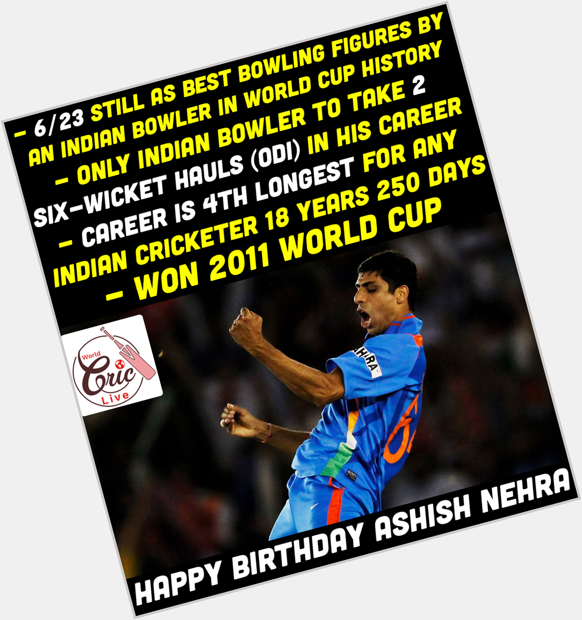 Happy Birthday Ashish Nehra  