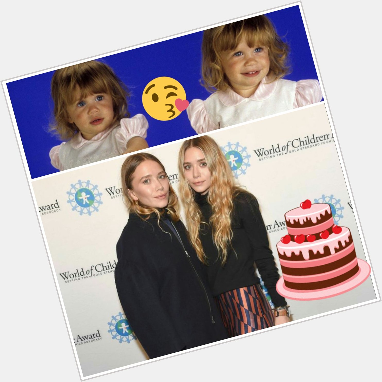 Happy birthday Mary-Kate and Ashley Olsen       . Thank you for unforgettable childhood   
