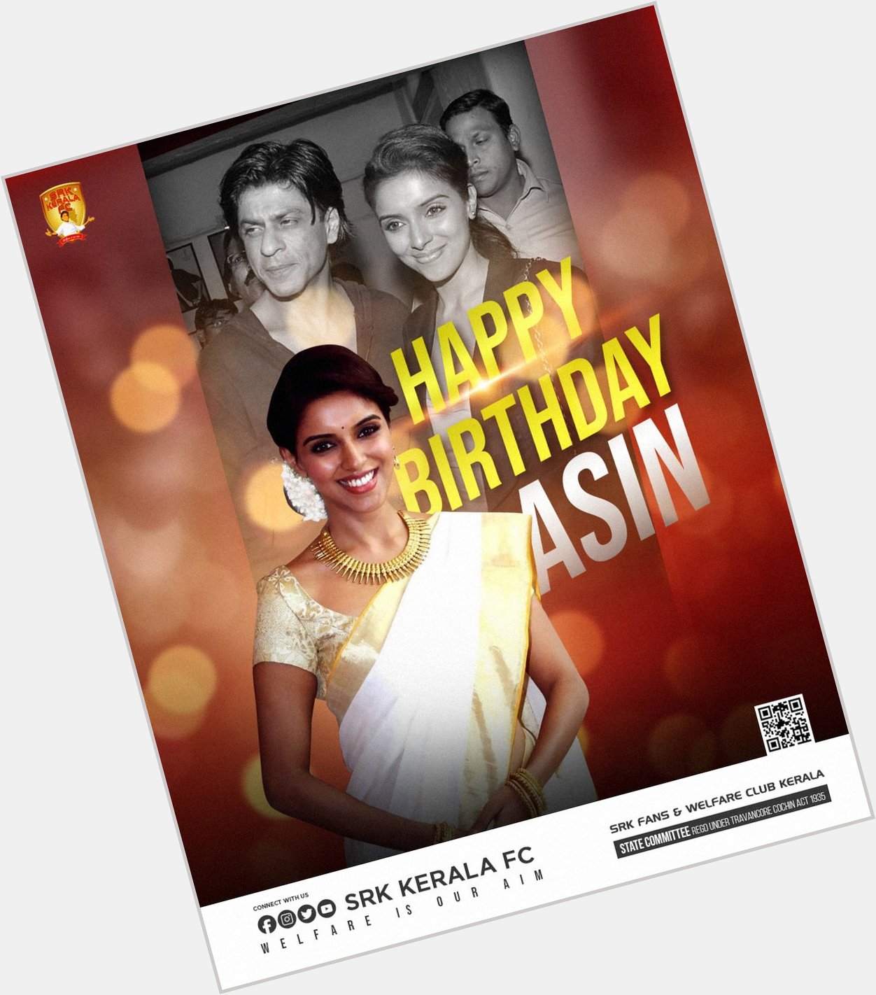 Wishing a Happy Birthday to the gorgeous, the most talented & vibrant actress Asin Thottumkal 
