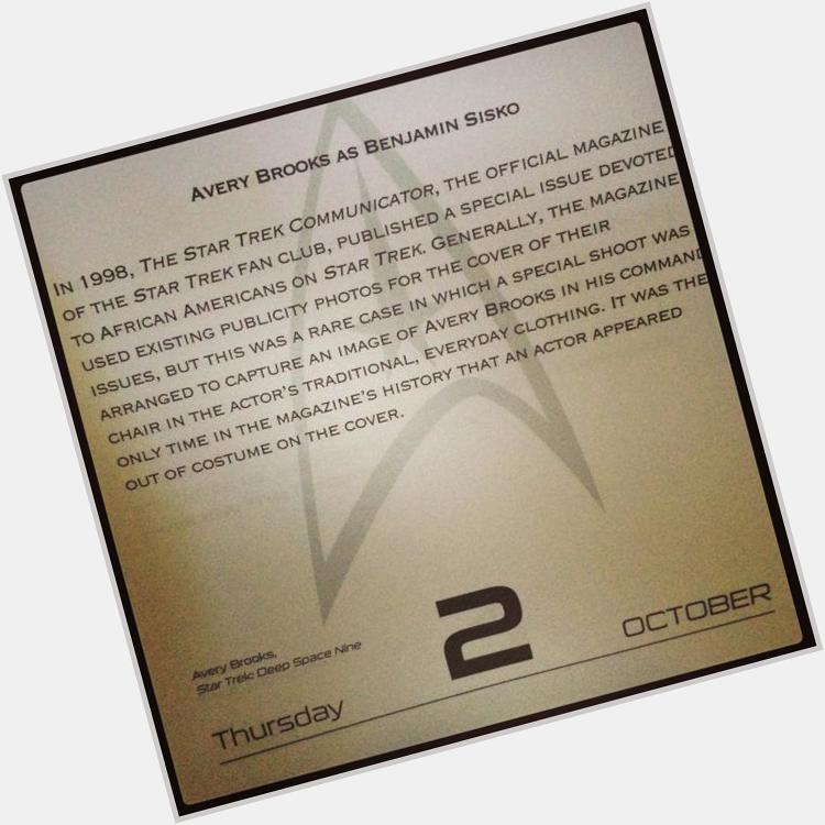This Day in Trek - October 2, 2014 Happy Birthday Avery Brooks 