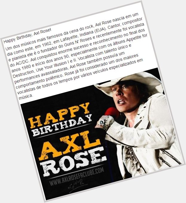 Happy Birthday, Axl Rose!  