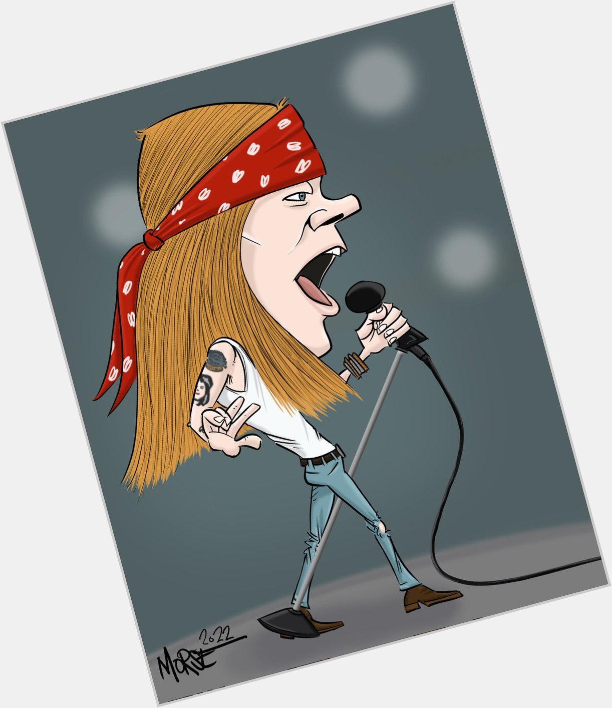 Happy Birthday to Axl Rose!  Hey folks, let me take you down to Caricature City!  Message me!  