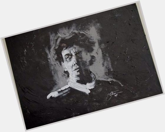 Happy birthday Ayrton Senna. Would have been 55 today. My tribute to him (finger painting in white acrylic on black) 