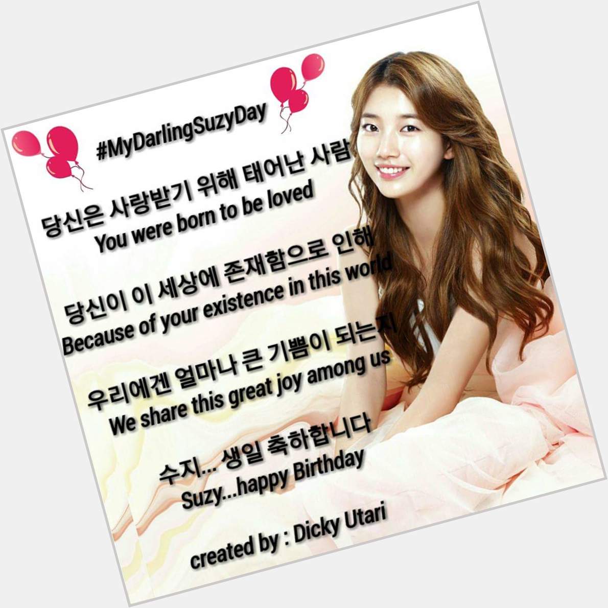 Happy Birthday the most beautiful and Nation\s First Love Korea Bae Suzy 