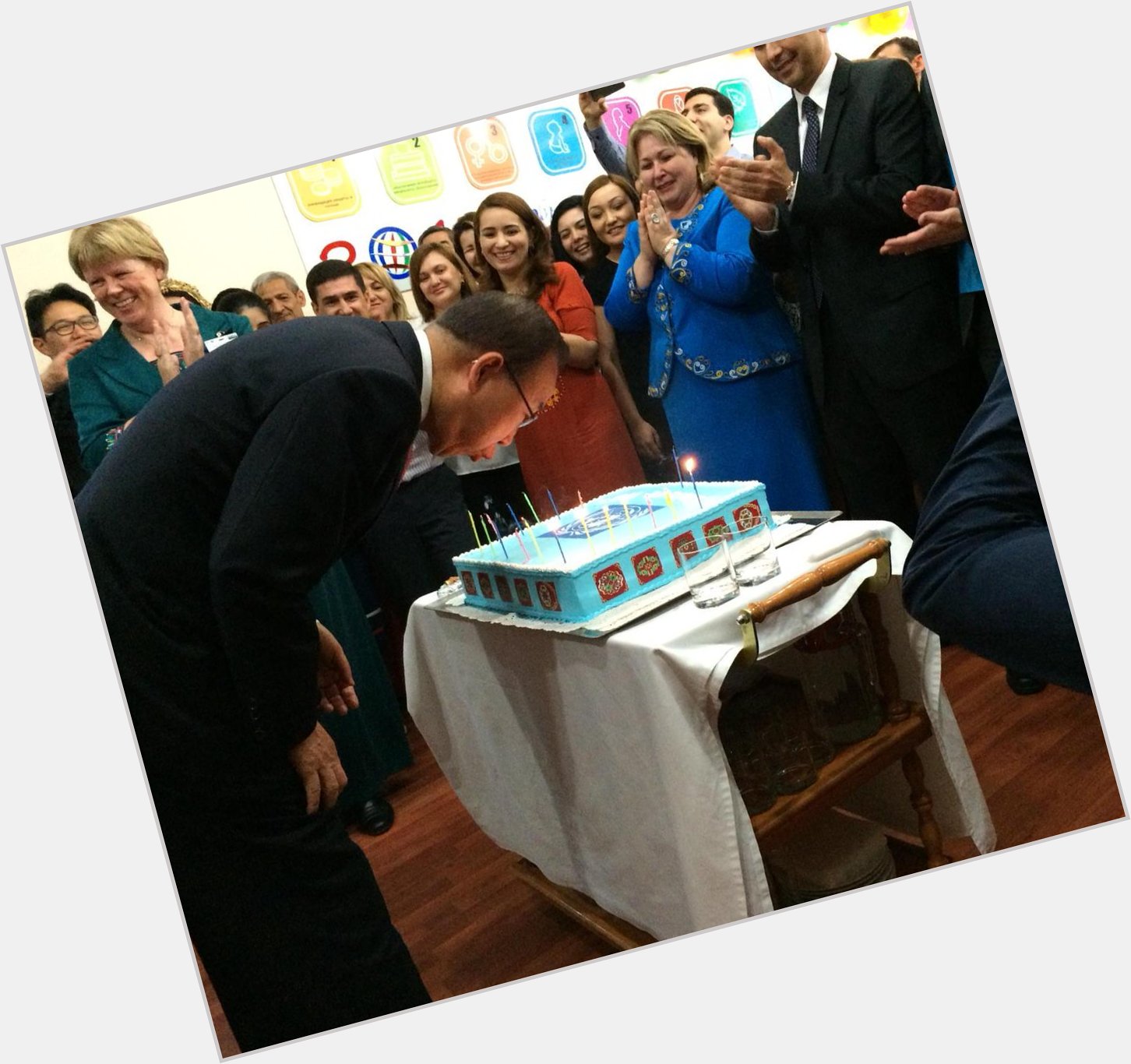 UN: Happy birthday, Ban Ki-moon! UN staff in Turkmenistan surprised him with a cake.  via UN_Spokesperson