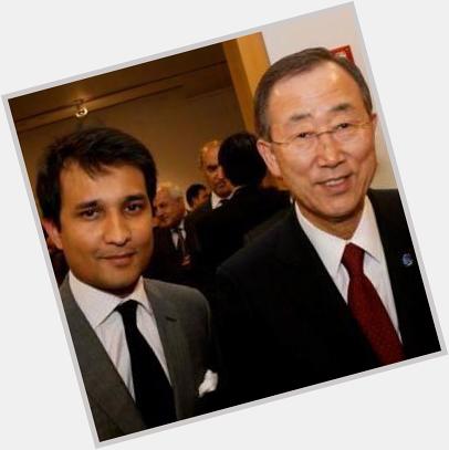 Happy to HE Mr Ban Ki-moon Secretary-General. Picture of me with him.  