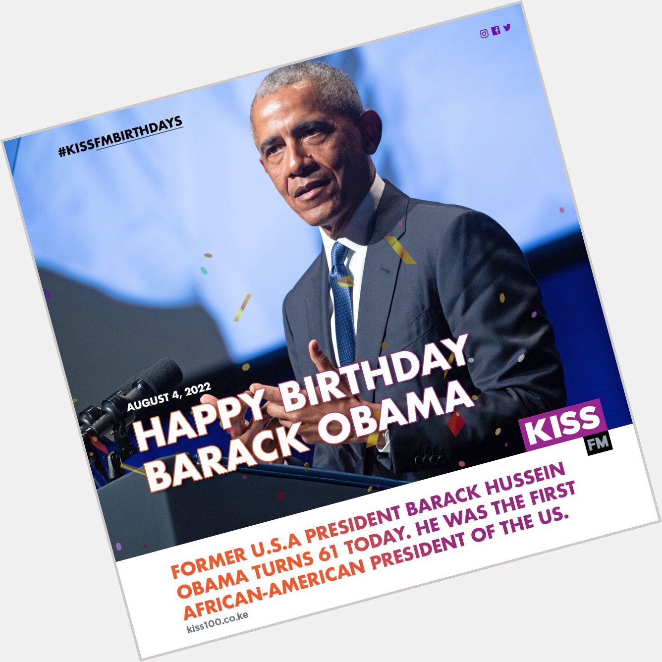 Happy 61st birthday to former US President Barack Obama.    