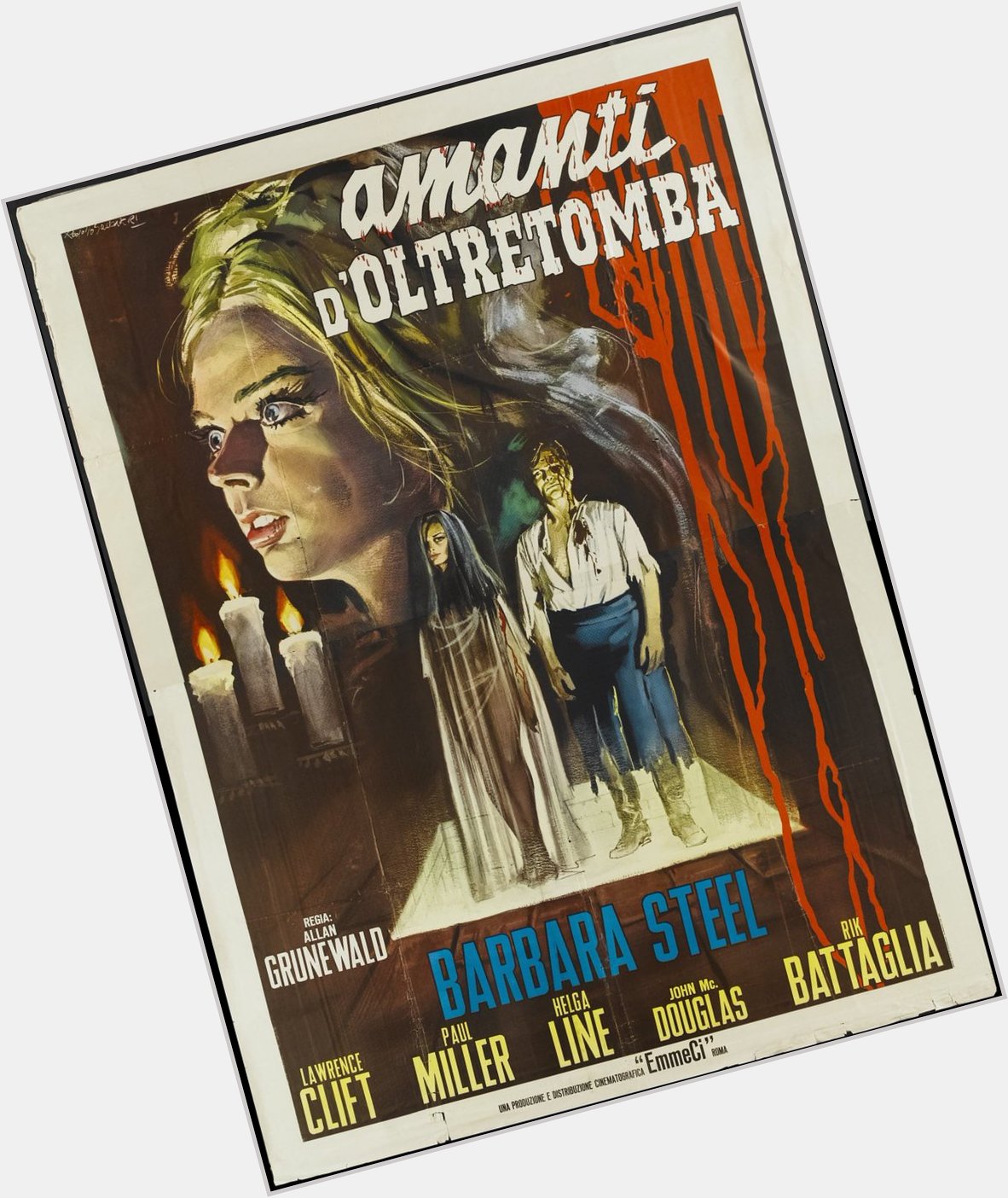 Happy Birthday Barbara Steele - NIGHTMARE CASTLE - 1965 - Italian release poster 