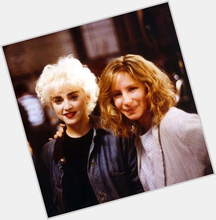 Happy Birthday Barbra Streisand! Madonna visits the set of Barbra Streisand\s film, Nuts in 1987. 