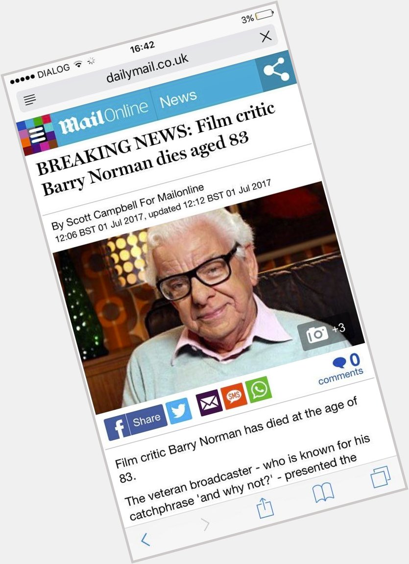 A happy birthday to Barry Cryer, who is alive and well despite what the Daily Mail thinks 