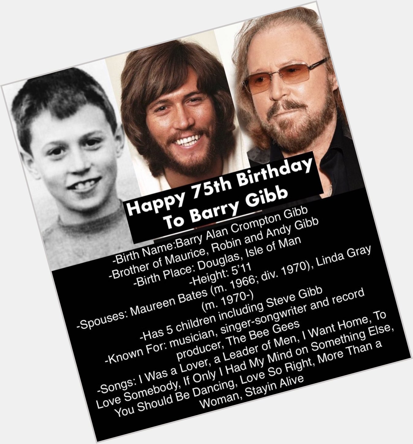 Happy Birthday, Barry Gibb of the 