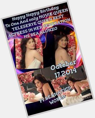 Happy Birthday to our Dearest,loveliest,BEAutiful ate Bea Alonzo thaank you for being a wonderful person we  love u. 
