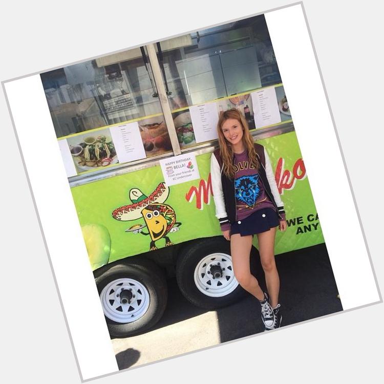 Todays on-set nacho truck says "Happy birthday Bella! From you friends at K.C. Undercover"  