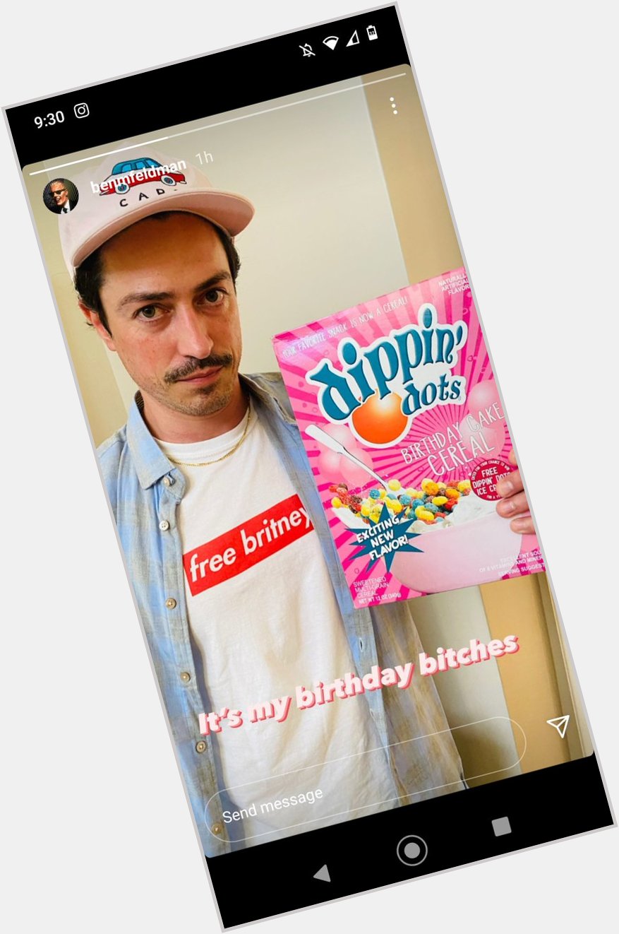 Happy Birthday Ben Feldman one year ago today I screenshotted this off your Instagram story 