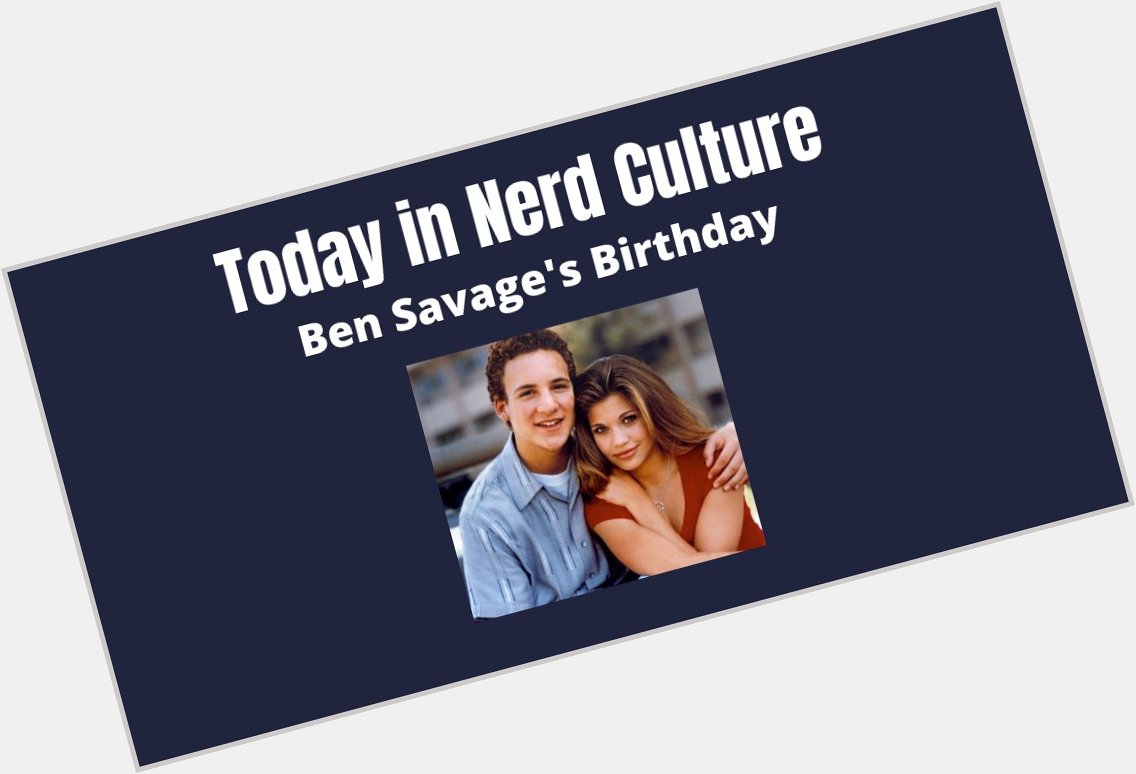 Today in Nerd Culture

Happy Birthday to Ben Savage    