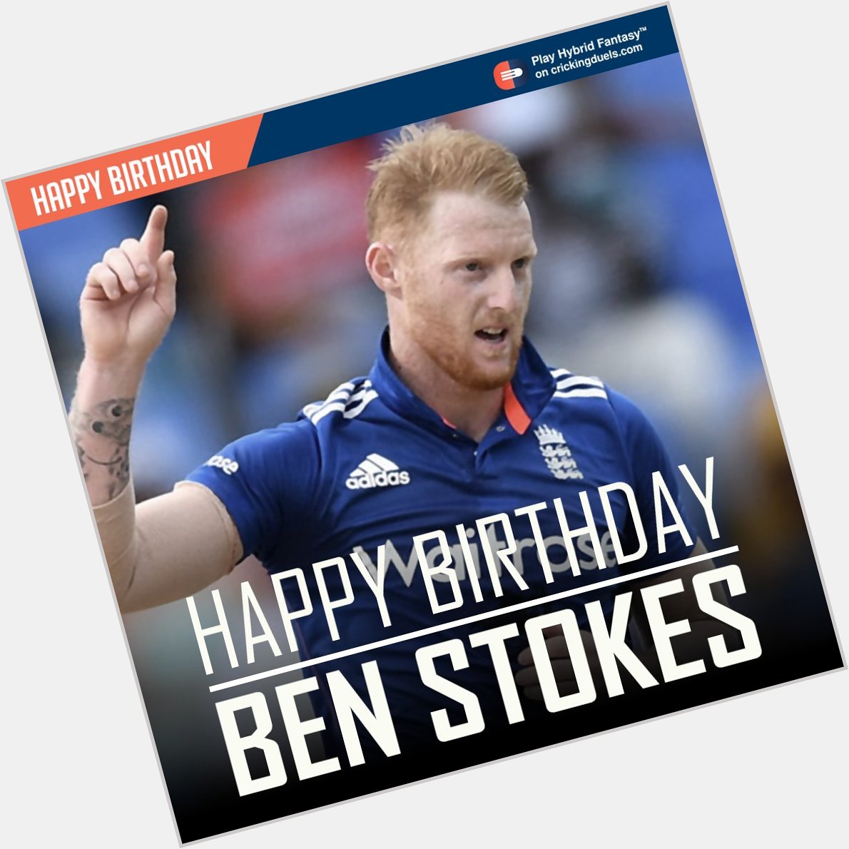 Happy Birthday Ben Stokes. The England cricketer turns 26 today. 