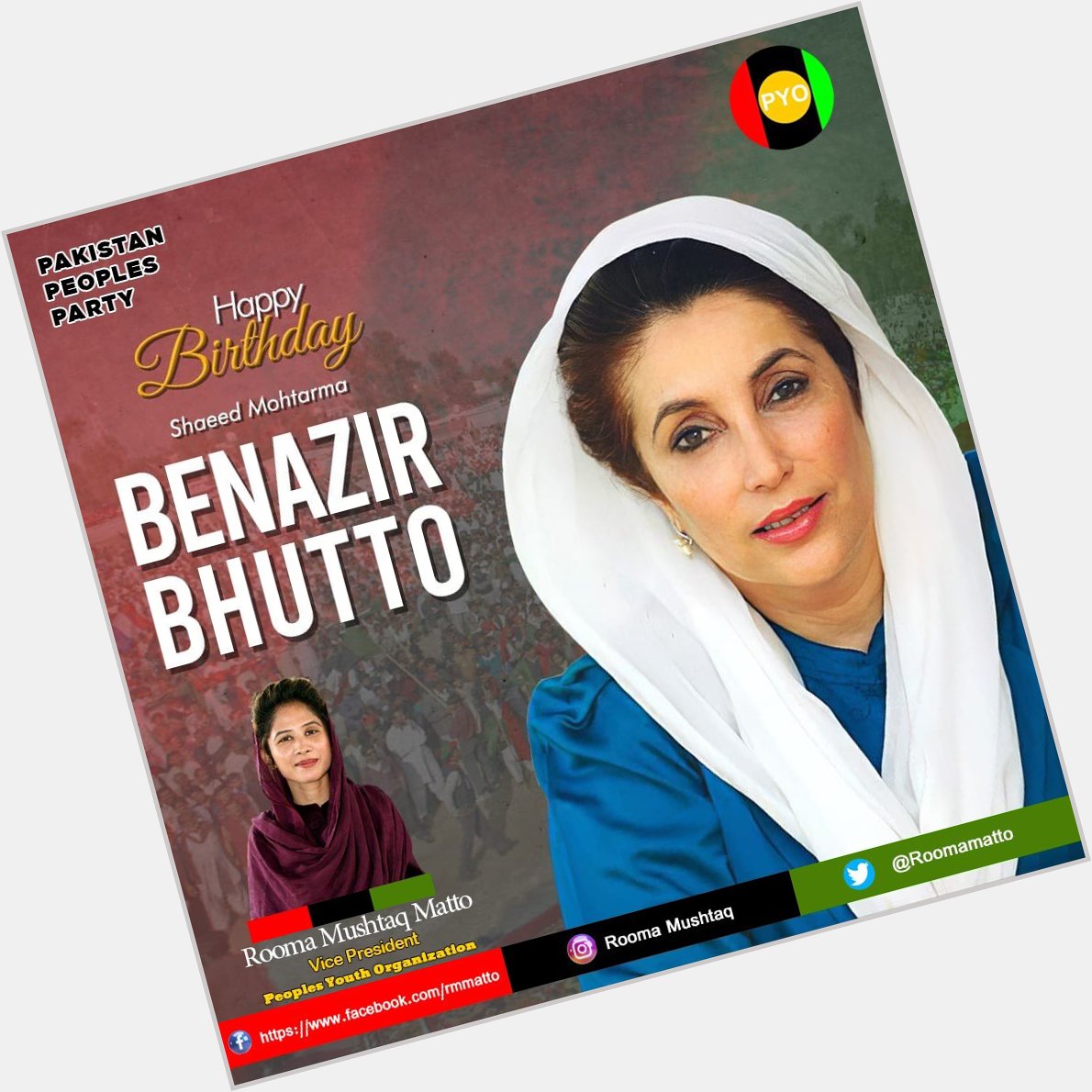 Happy 70th Birthday to Benazir Bhutto Sahiba. The Queen, the queen of hearts. 