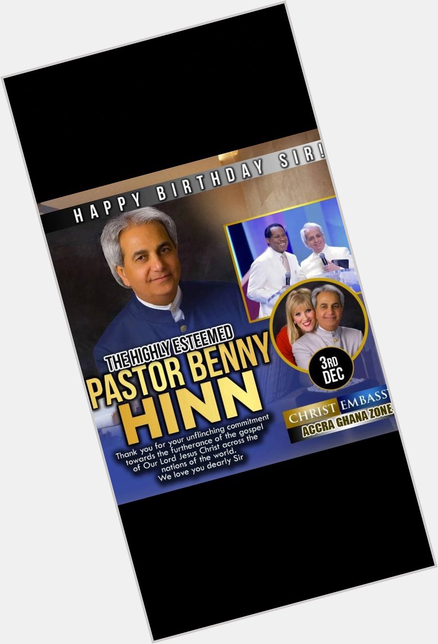 Happy Birthday Pastor Benny Hinn  