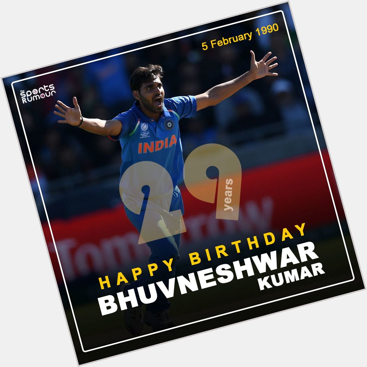 India s speedster Bhuvneshwar Kumar turns 29 today. Here s wishing him a very Happy Birthday! 