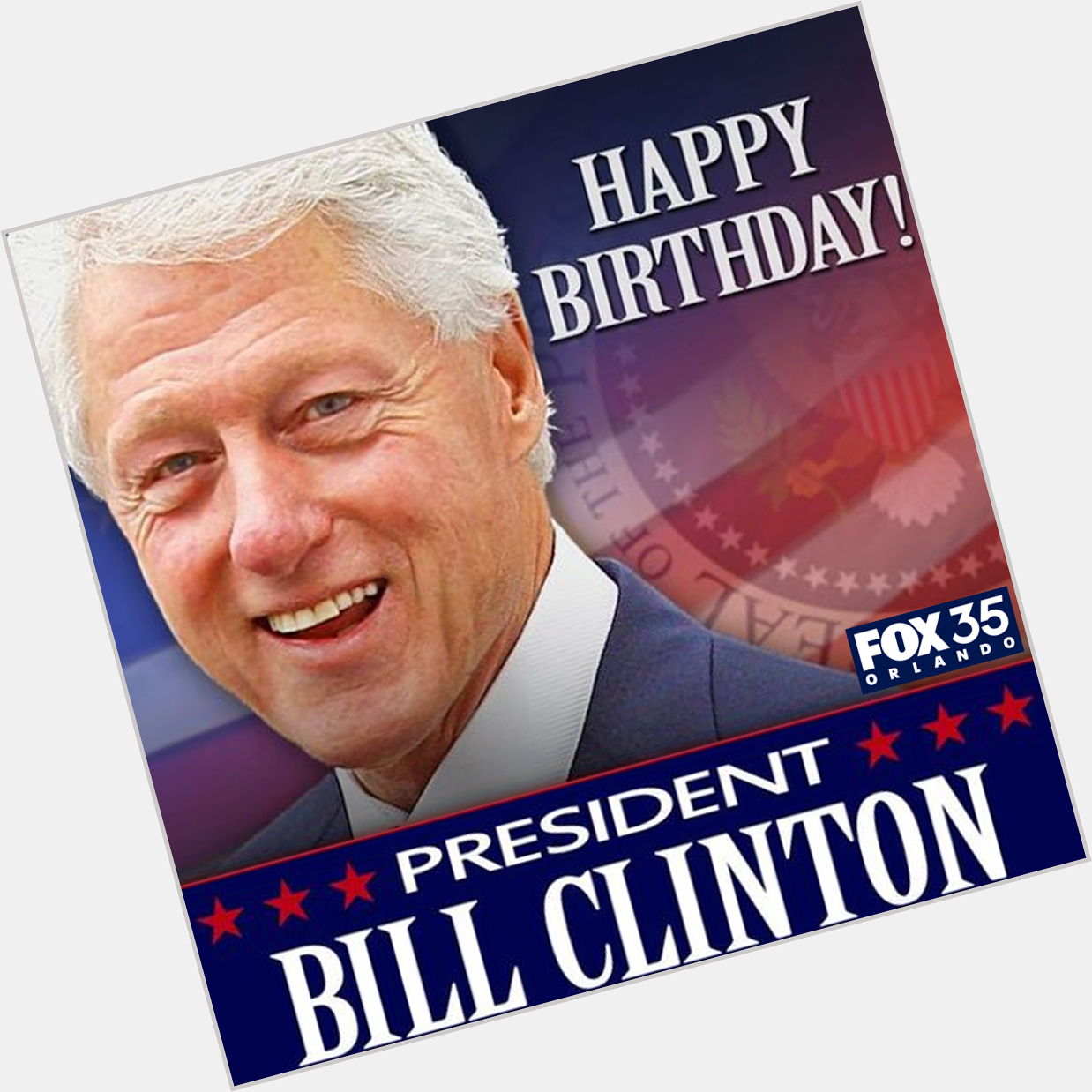 HAPPY BIRTHDAY! Former President Bill Clinton turns 75 today.    MORE NEWS:  