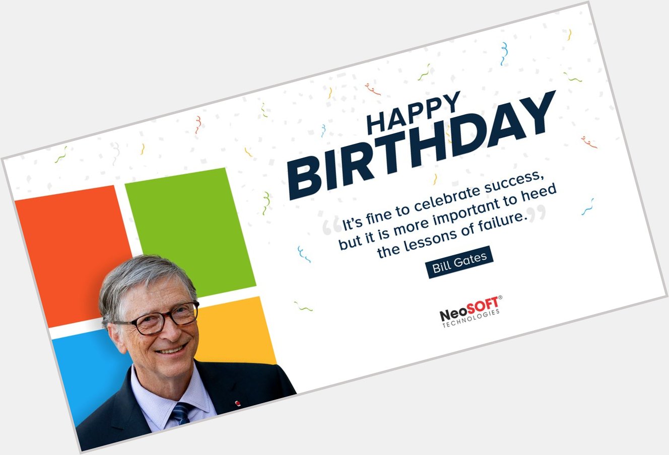 NeoSOFT heartily wishes Bill Gates a very happy birthday.   