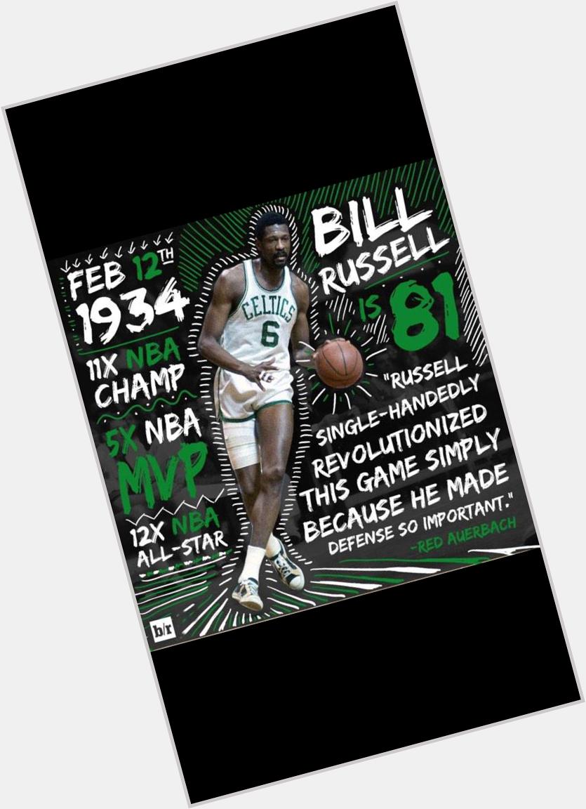 Happy birthday to one of the greatest Celtics ever, Bill Russell. 