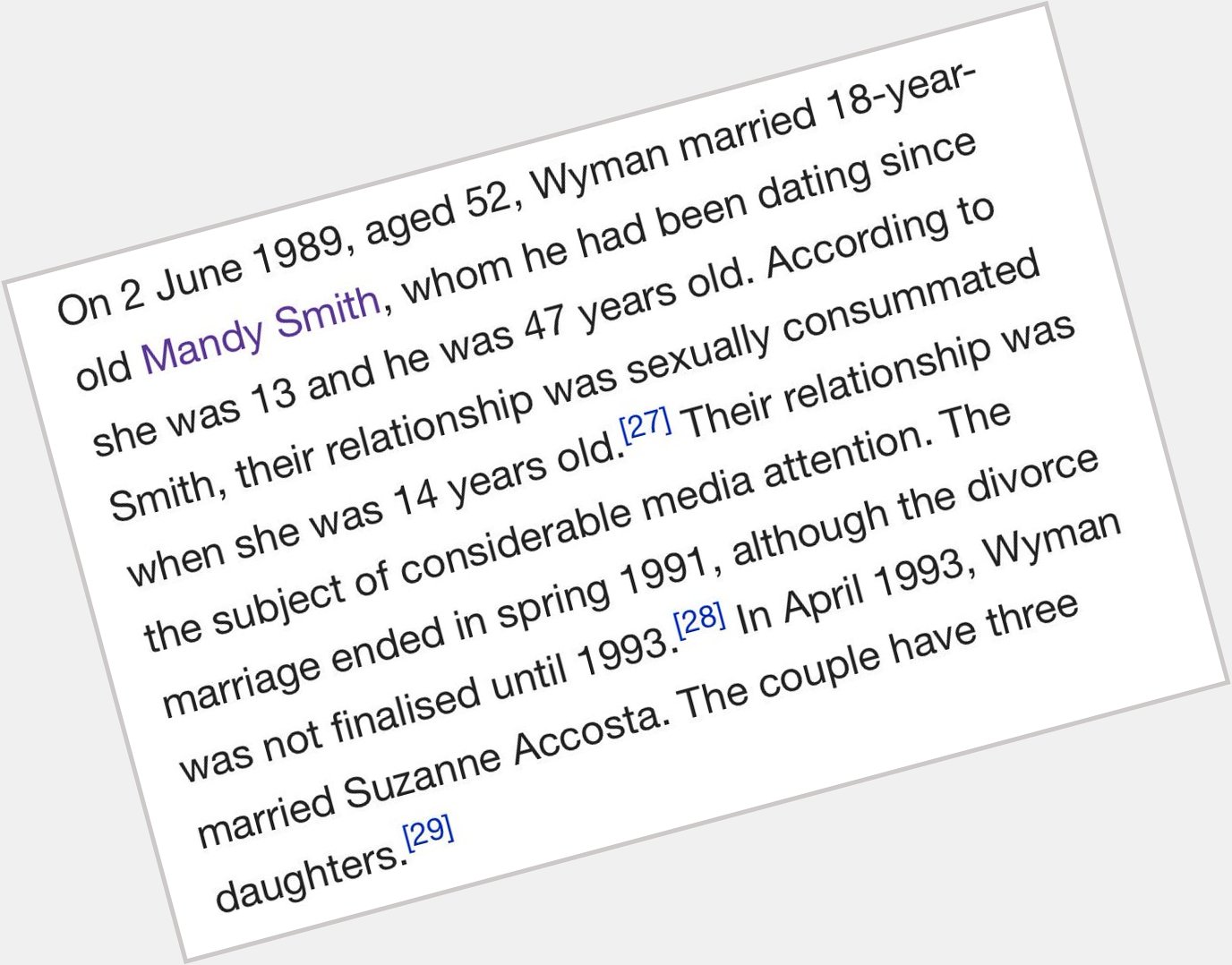 Happy 81st birthday Bill Wyman. His marriage to Mandy Smith remains fine in the eyes of the law 