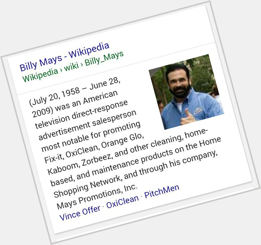 Happy Birthday, Billy Mays!!! We miss you!!! 