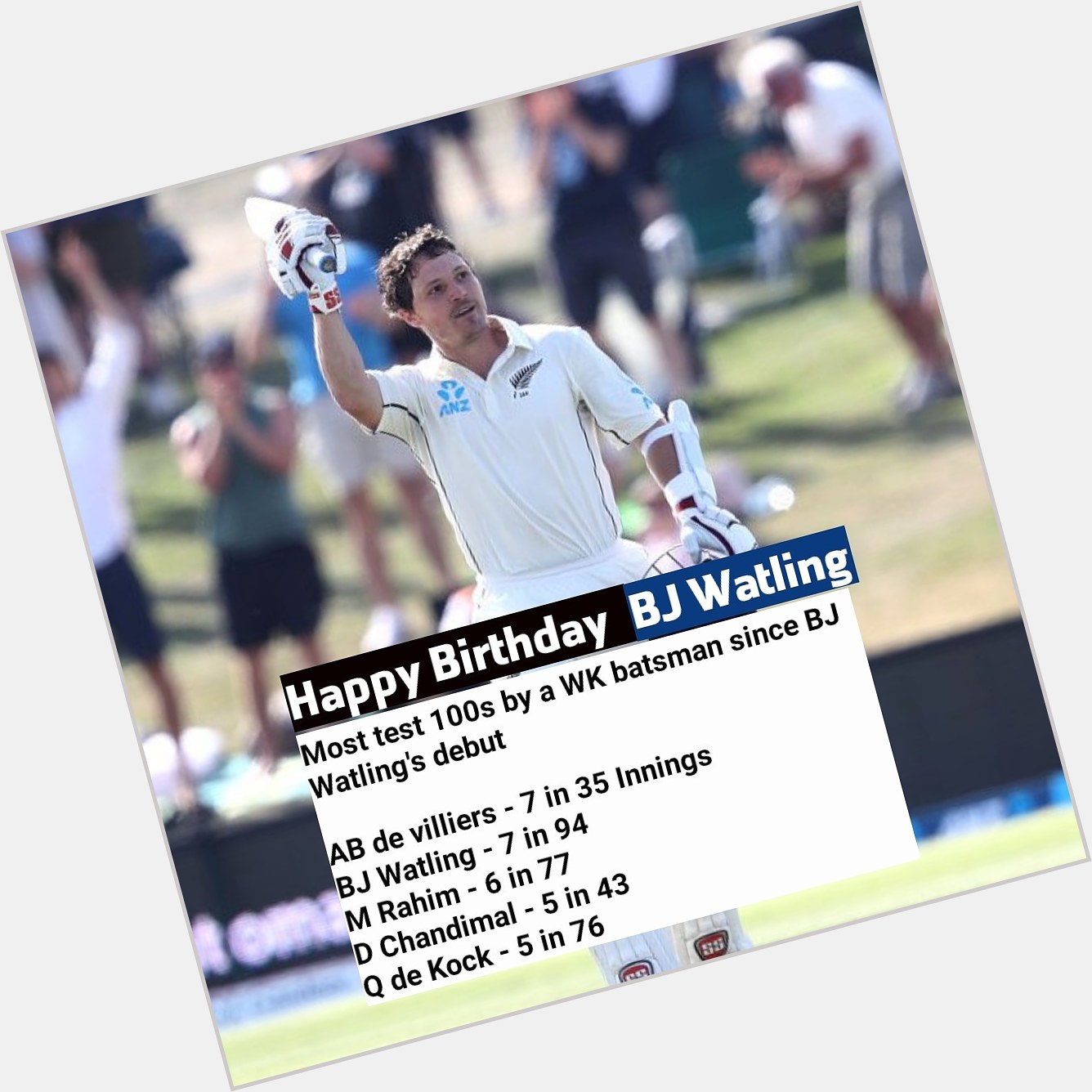 Most underrated WK Batsman in this era ! Happy birthday  BJ Watling   